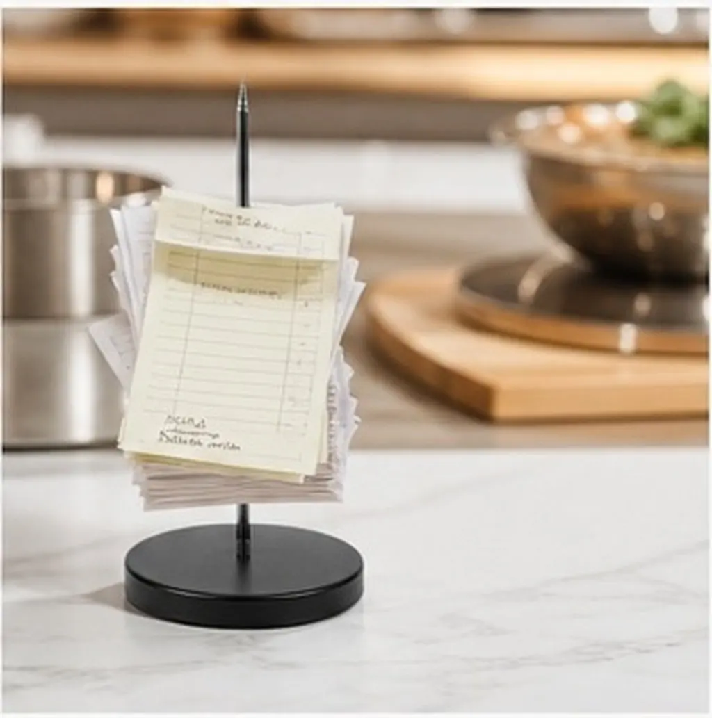 1Set Menu Holder Spike Receipt Holder Detachable Paper Memo Organizer Heavy Base Office Kitchen Restaurant Supplies