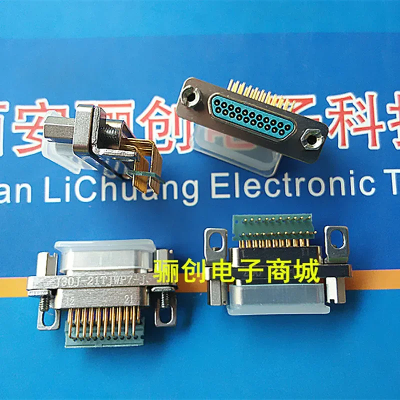 J30J-21ZKWP7-J Rectangular Connector, 21-pin Socket, 2-row Bent Pins, Bent Plug-in Welded Board