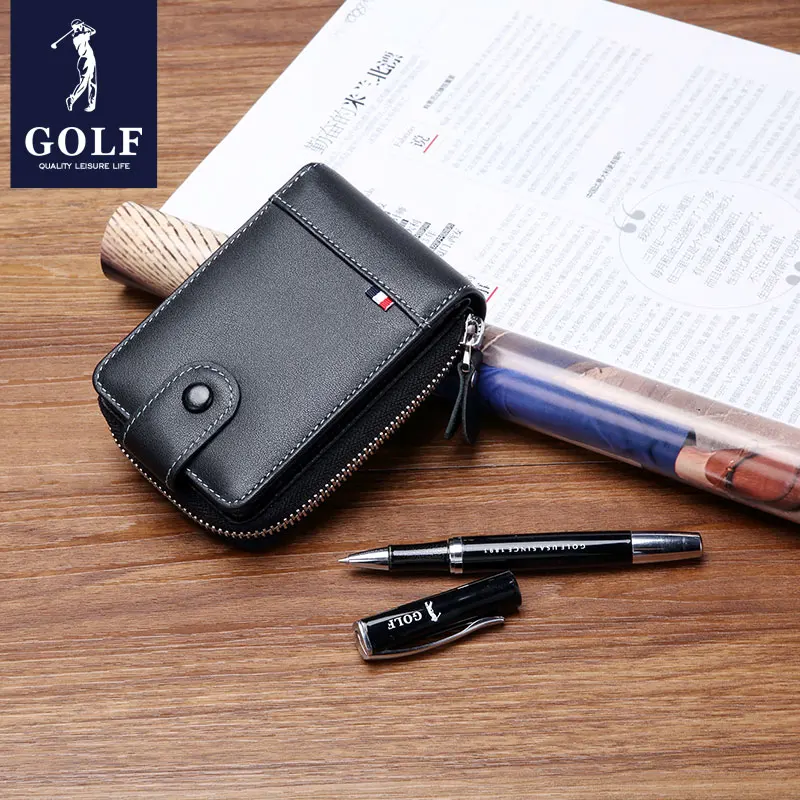 Golf multi card slot card bag men's leather large capacity card bag top layer cow leather women's credit card cover driver's lic