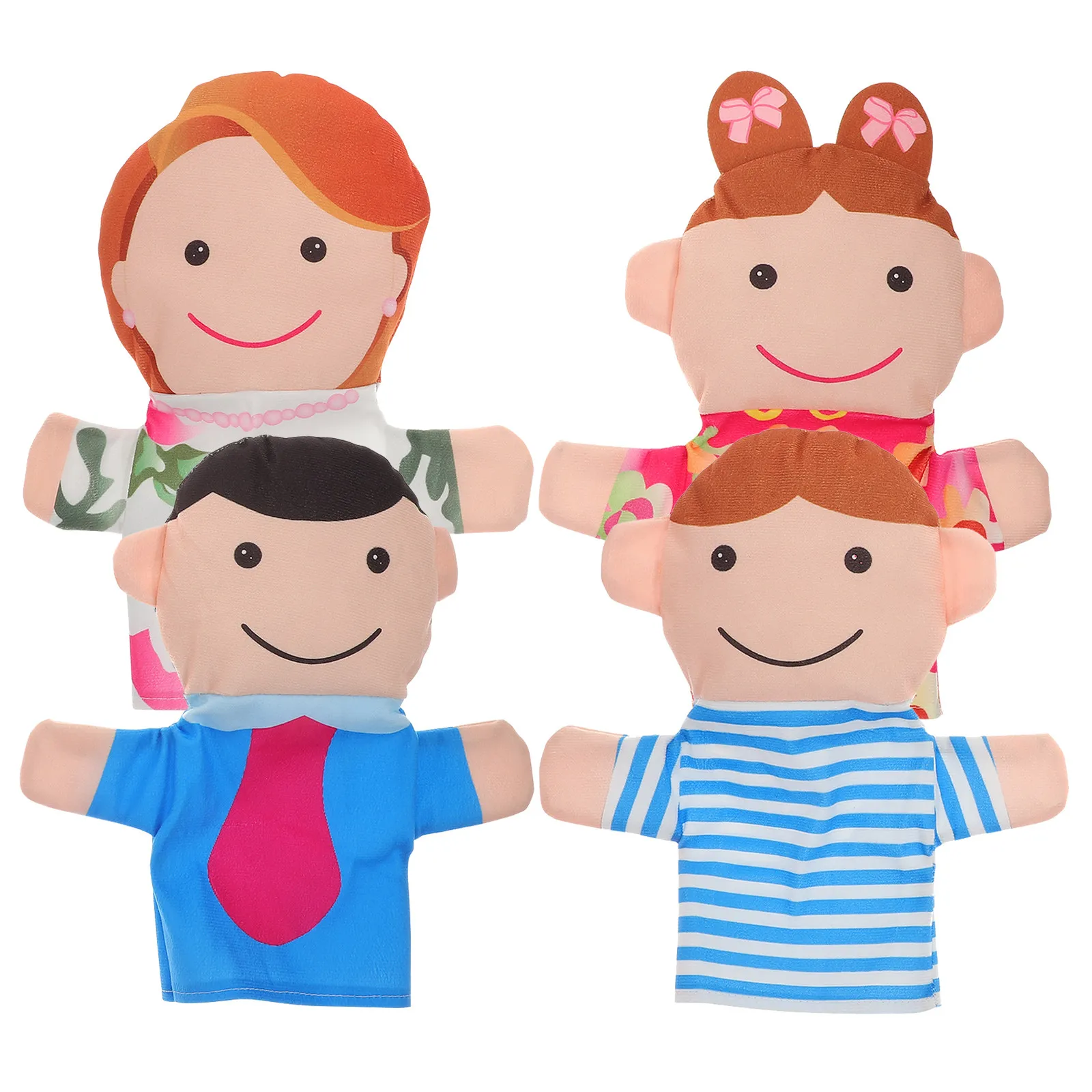 

4Pcs Hand Puppet Family Set Soft Cloth Family Puppets for Toddlers Storytelling Role Playing Educational Entertainment for Kids