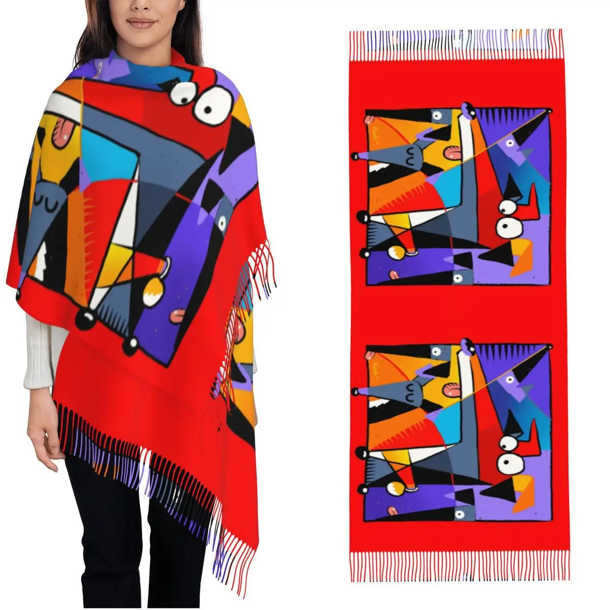 

Шарф Derpism для женщин, теплая зимняя шаль, борзая, уиппет, длинная шаль для собаки, шарф для вечернего платья