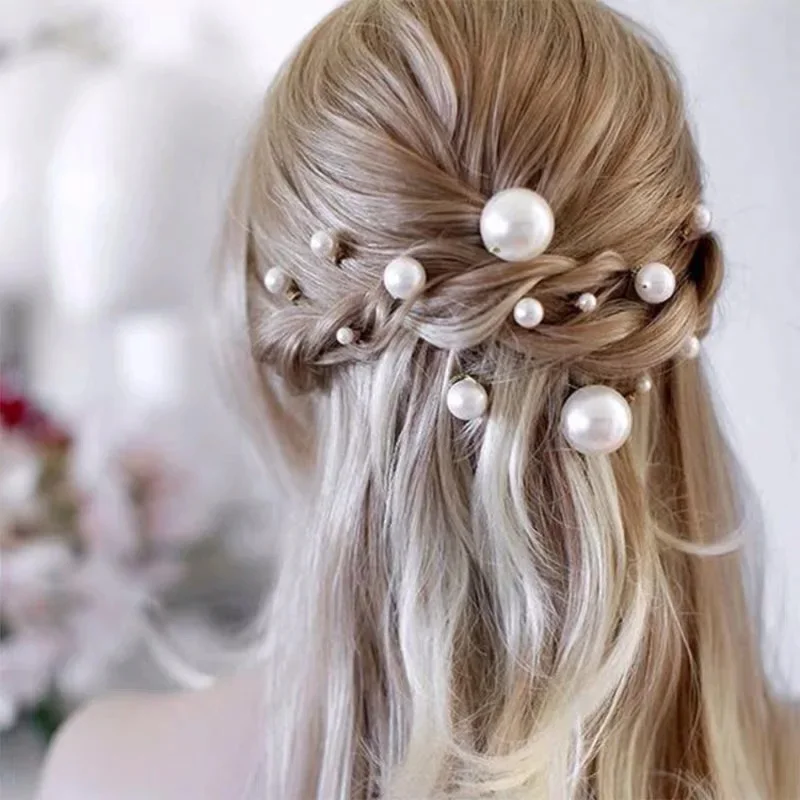 Fashion Metal U Shape Pearl Hairpin Clips Wedding Bridal Updo Ornaments Ancient Costume Modeling Hair Jewelry Accessories Gifts image 2