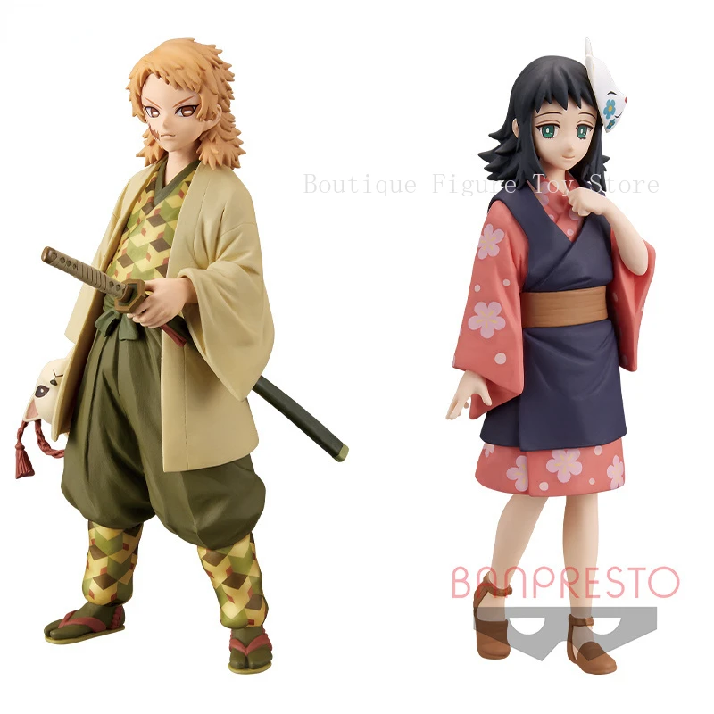 ในสต็อก BANDAI Original Demon Slayer BANPRESTO รุ่น Twenty Makomo & Sabito อะนิเมะชุดของขวัญเก็บรูป