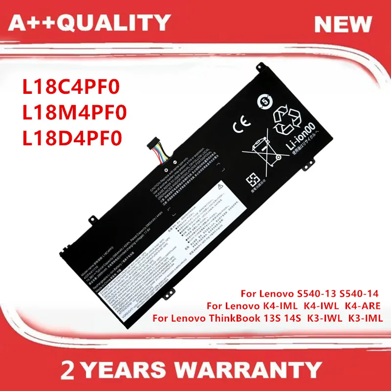 

L18C4PF0 L18M4PF0 L18D4PF0 Laptop Battery For Lenovo S540-13-IWL 14-IWL 14-ARE V540-13 K3-IWL K3-IML