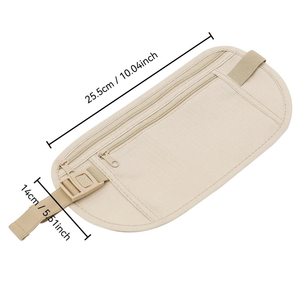 Waterproof Money Belt for International Travel Men Women Hidden Passport Holder Slim Anti Theft Waist Pack Durable Gear