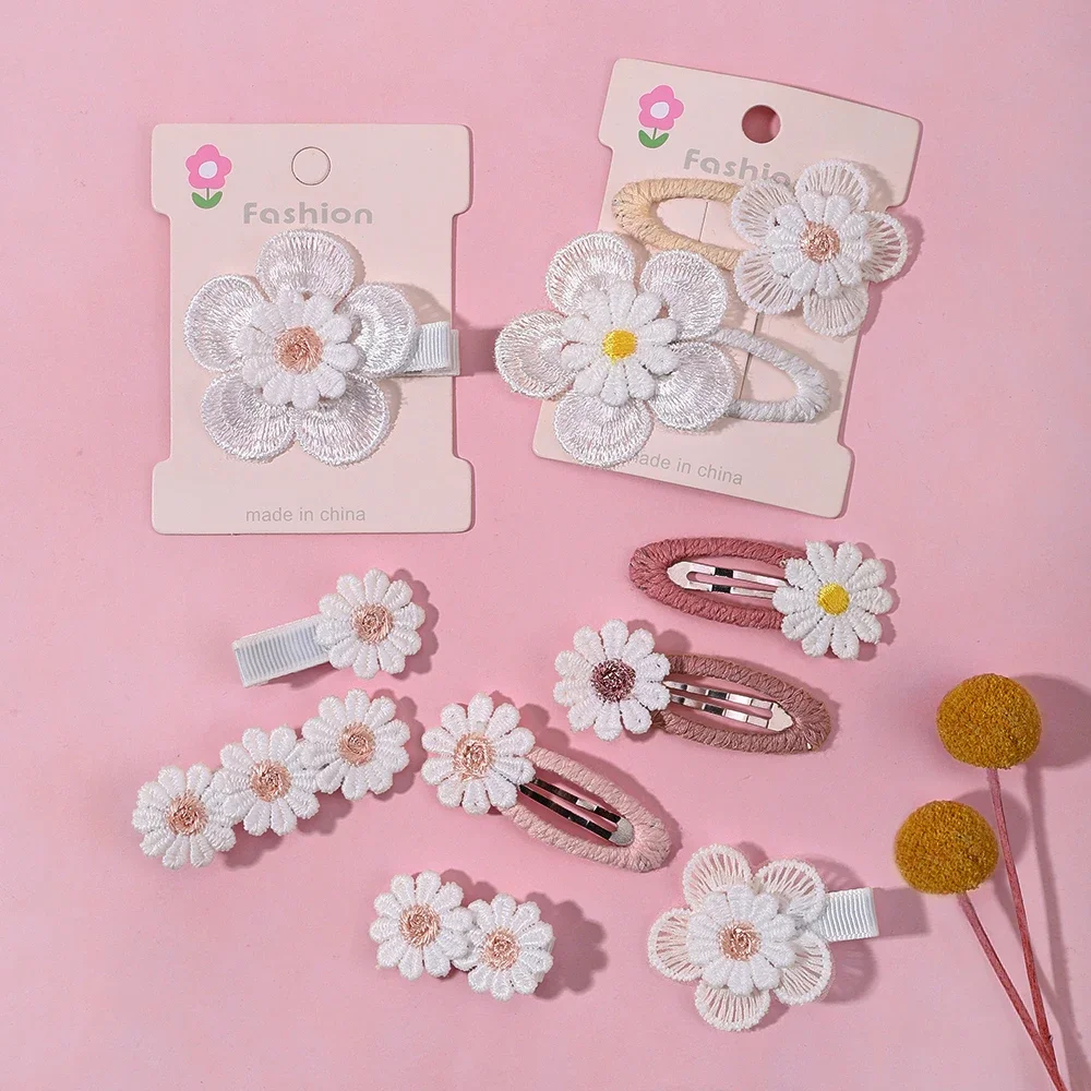 

2Pcs Cute Baby Girl Hair Clips Daisy Flower Kids Hairpins Princess Barrette Child Hair Accessories Spring Korean Style Hairgrips