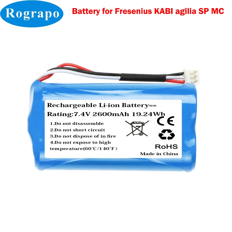 New 7.4V 3400mAh/2600mAh Battery ICR 18650-22 FC For Fresenius KABI agilia SP MC