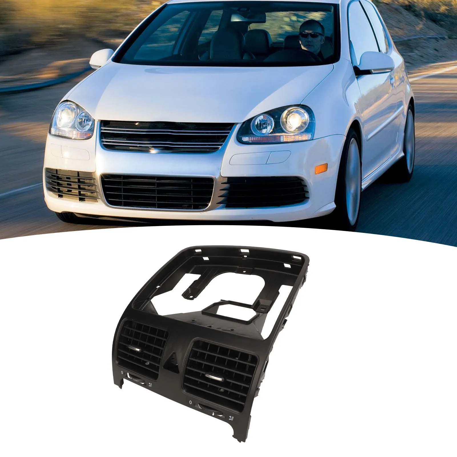 

Front Dashboard Air Outlet Vent 1K0819728 Wear Resistant Center Dash Ac Vent for RABBIT/R32 2006‑2009