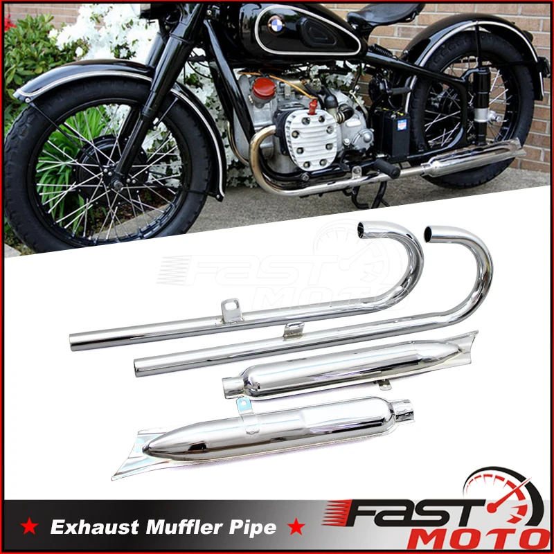 For BMW Ural K750 R12 R71 M72 M1 750 Dnepr MT12 Motorcycle Fishtail Front Rear 24/32HP Retro 750cc Silencer Exhaust Muffler Pipe