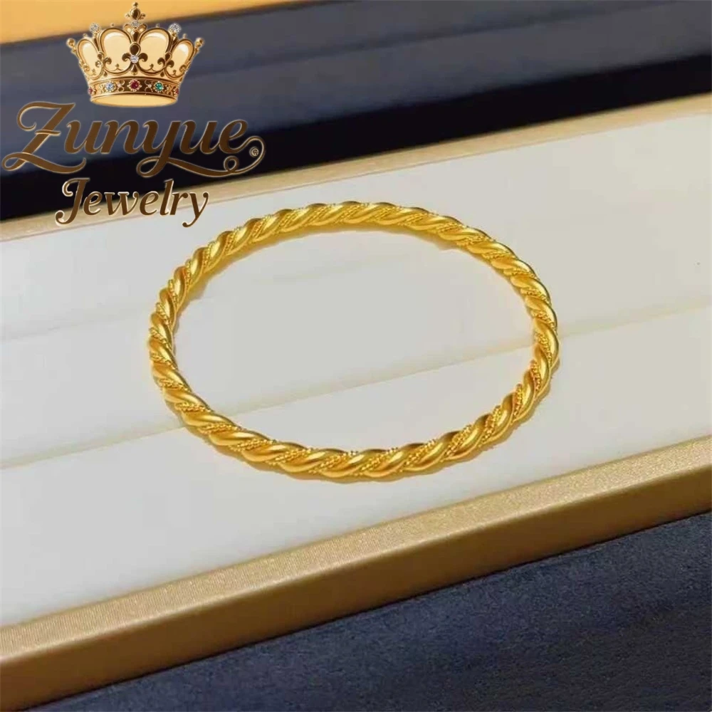 

High-end Sand gold bracelet, plain ring closed mouth gold bracelet Fashion Jewelry Best Selling Exquisite Elegant Charms Luxury