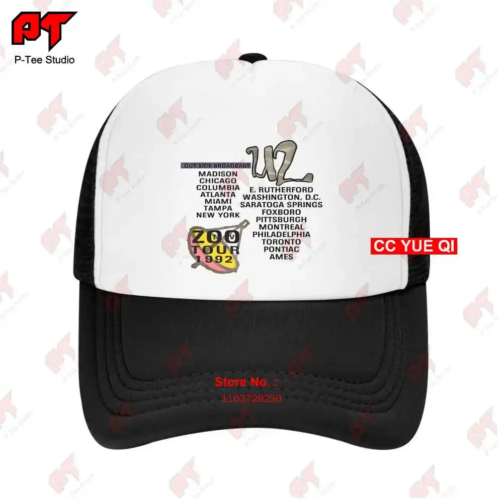 U2 Zoo Tv Tour 1992 Outside Broadcast Rock Band Concert Baseball Caps Truck Cap Q9UJ