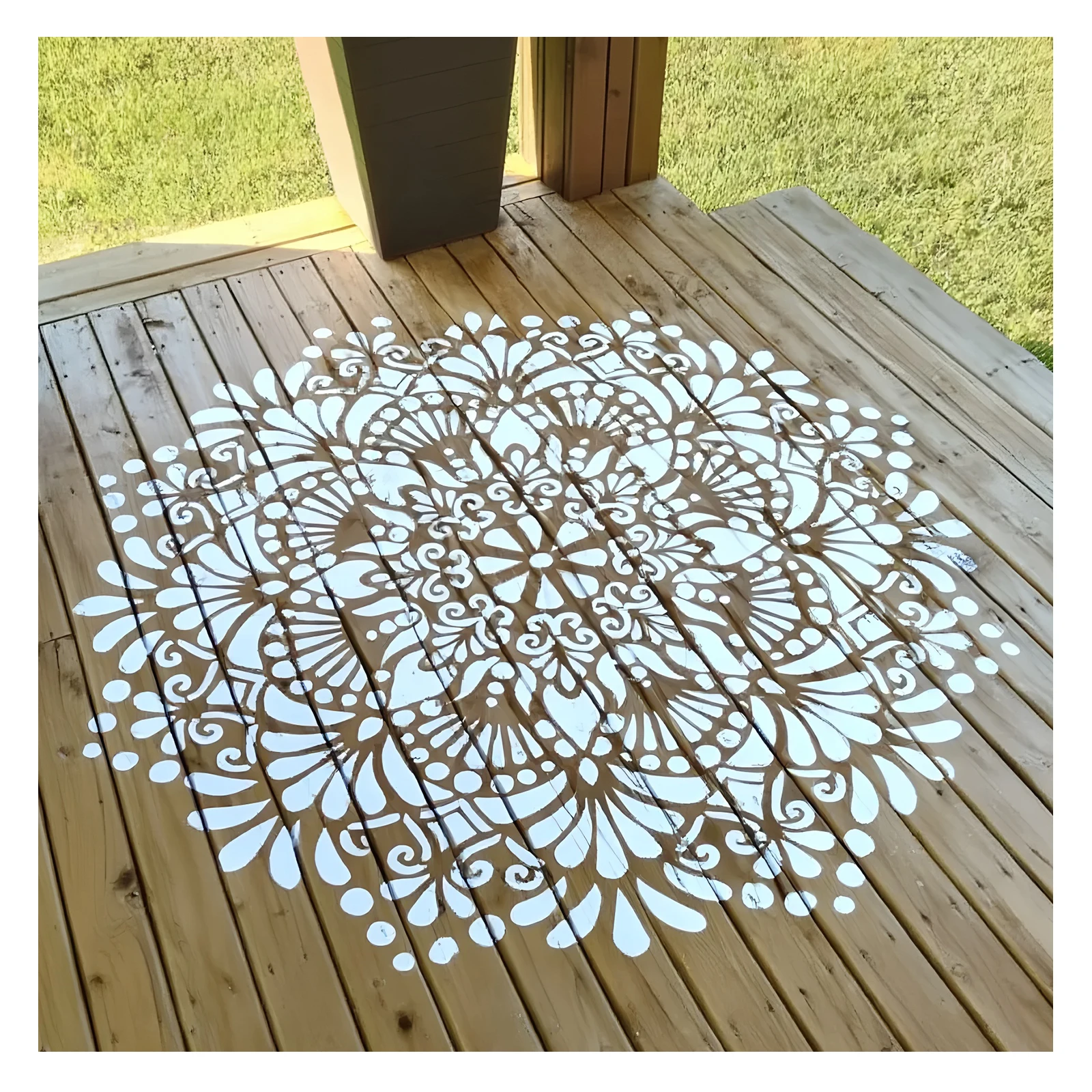 

Мандала большой трафарет для рисования диаметром 60 см-100 см многоразовый пластиковый шаблон DIY искусство и ремесло стены пол деревянная ткань мебель