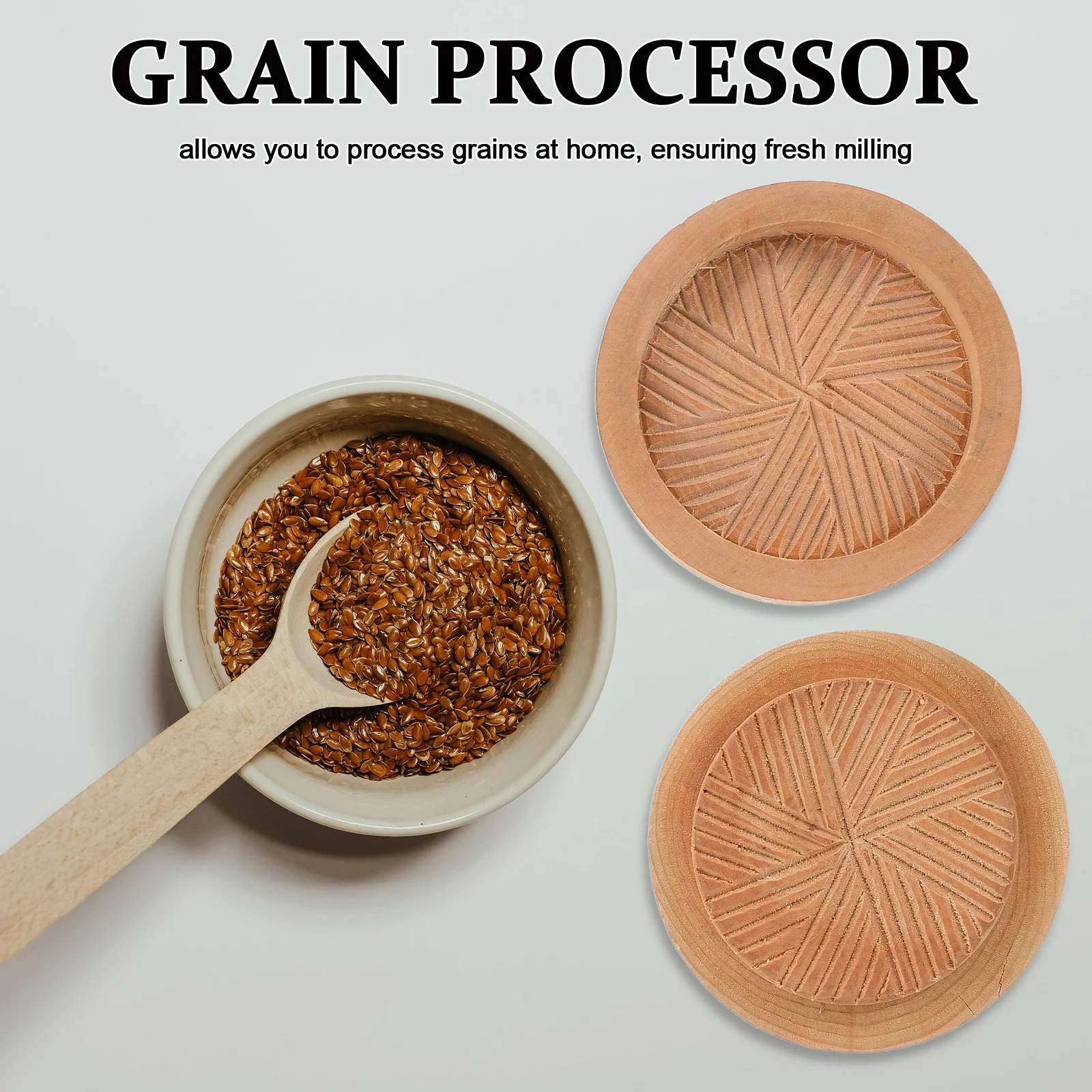 

Manual Rice Grinder Milling Equipment Grain Hulling Processor Wheat Peeling Machine Light Brown Efficient Grain
