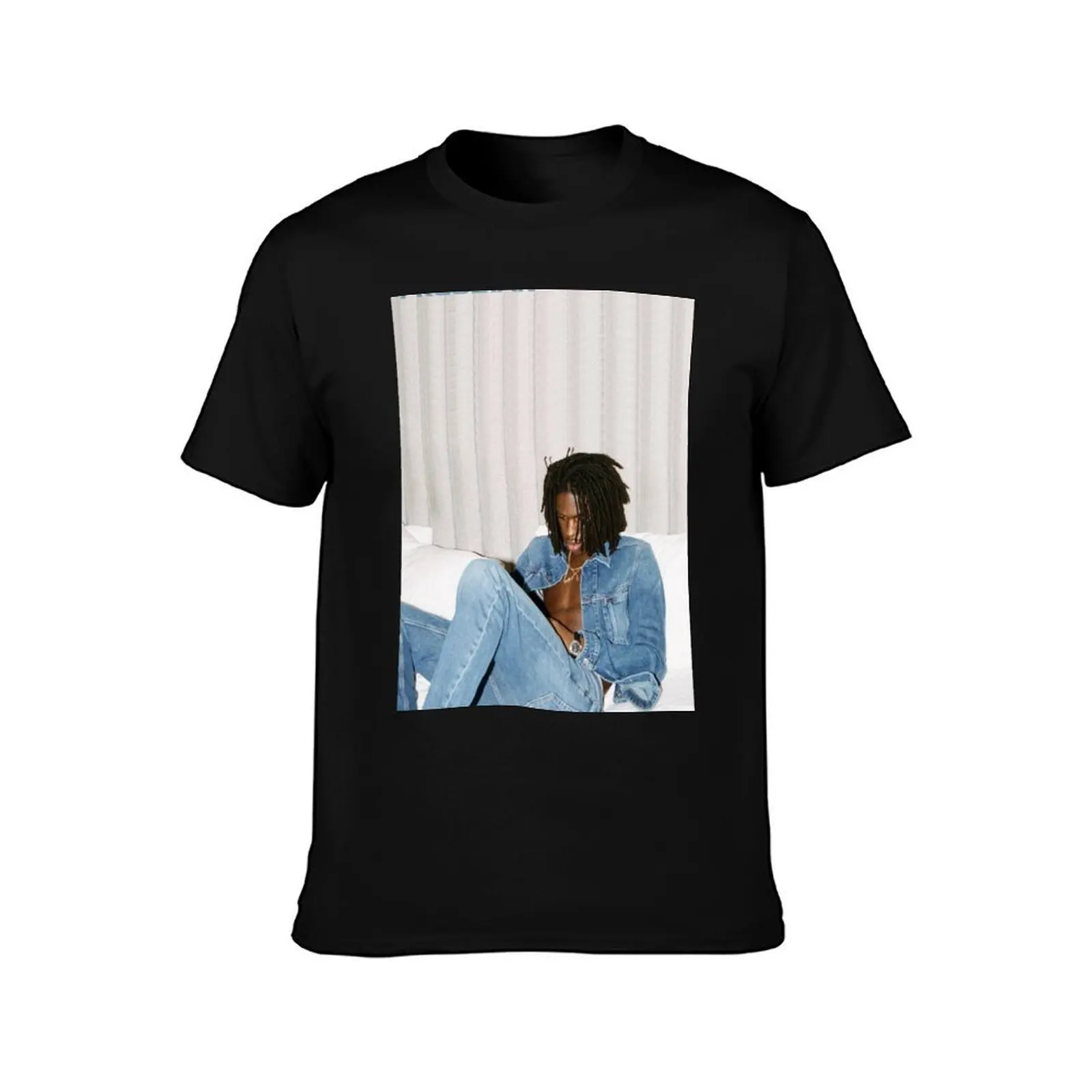 DANIEL CAESAR DENIM T-Shirt, Summer Casual Cotton Tee, Oversized Streetwear Tops, Vintage Graphic Print, Loose Fit Short Sleeve