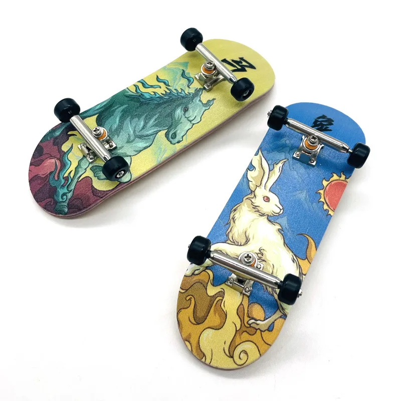 Novidade Zodiac Finger Skateboard para meninos, Fingerboard, Anti-Stress, Brinquedos Sensoriais, Presentes infantis, Hobbies, H10, 32mm