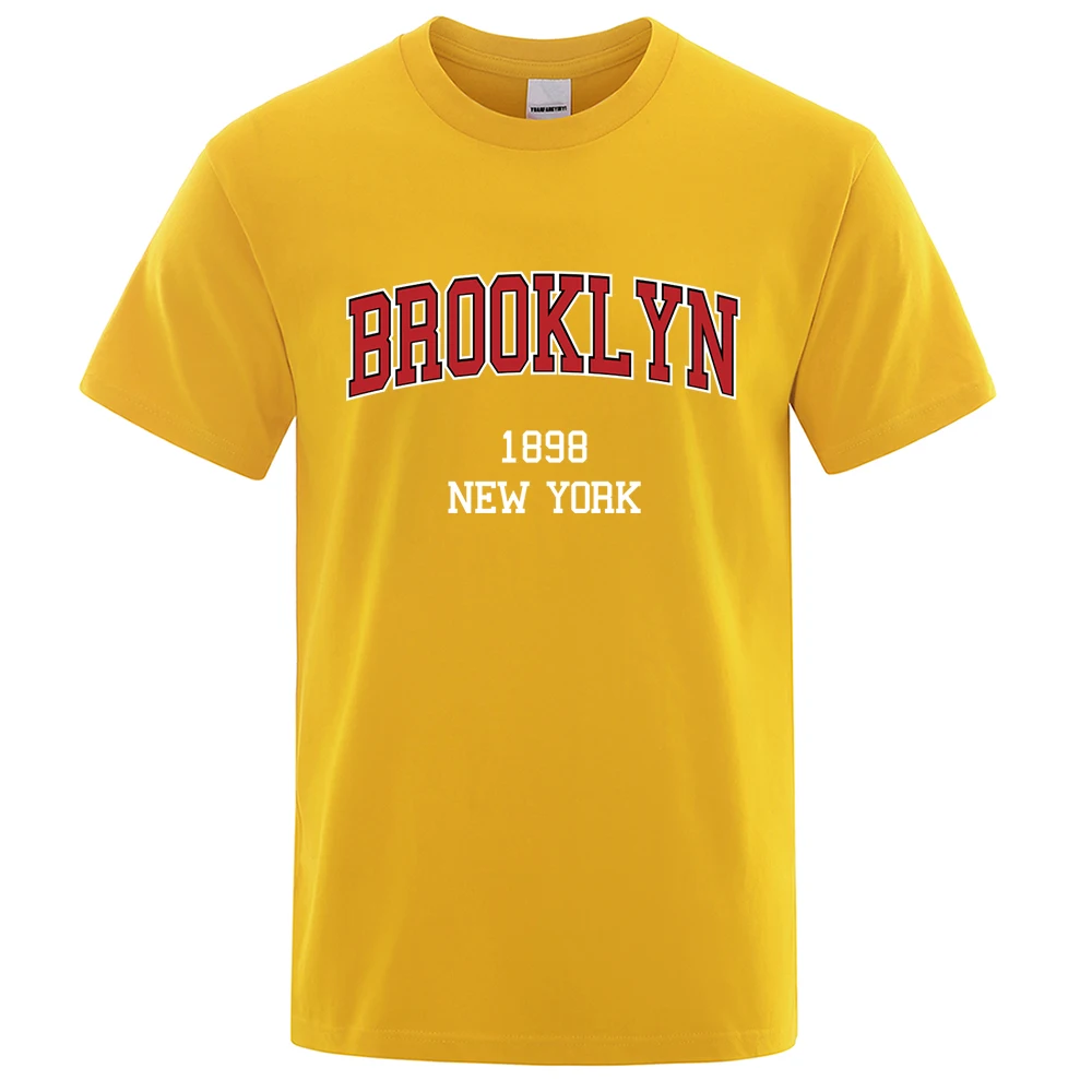Brooklyn 1898 New York City Brief Drucke T Hemd Männer Kreativität T Kleidung T-Shirts Lose Sommer T-shirt Baumwolle Atmungsaktiv Tops