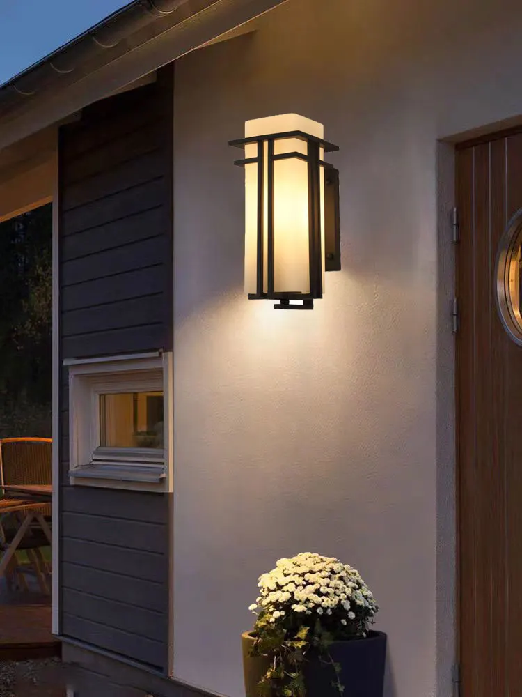 

Modern Retro Glass Wall Lamp Led Outdoor Waterproof Chinese Corridor Aisle Courtyard Lamp Balcony Garden Bar Club Light ﻿