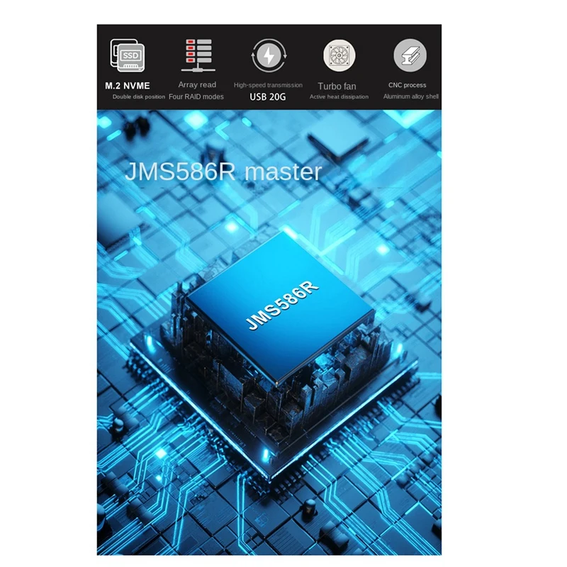 M.2 NVME SSD RAID Array Mobile Hard Disk esterno Box TYPE-C USB3.2 GEN2X2 20G 586R