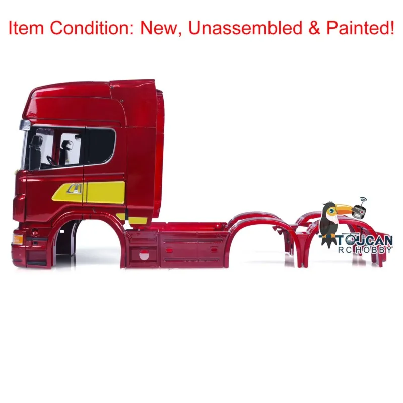 อะไหล่รถของเล่น TOUCAN ชุดตัวถังรถพลาสติก RC แบบหลังคาสูง สำหรับของเล่น 6x6 6x4 1/14 รถบรรทุกแทรคเตอร์บังคับวิทยุ ชุดประกอบเอง