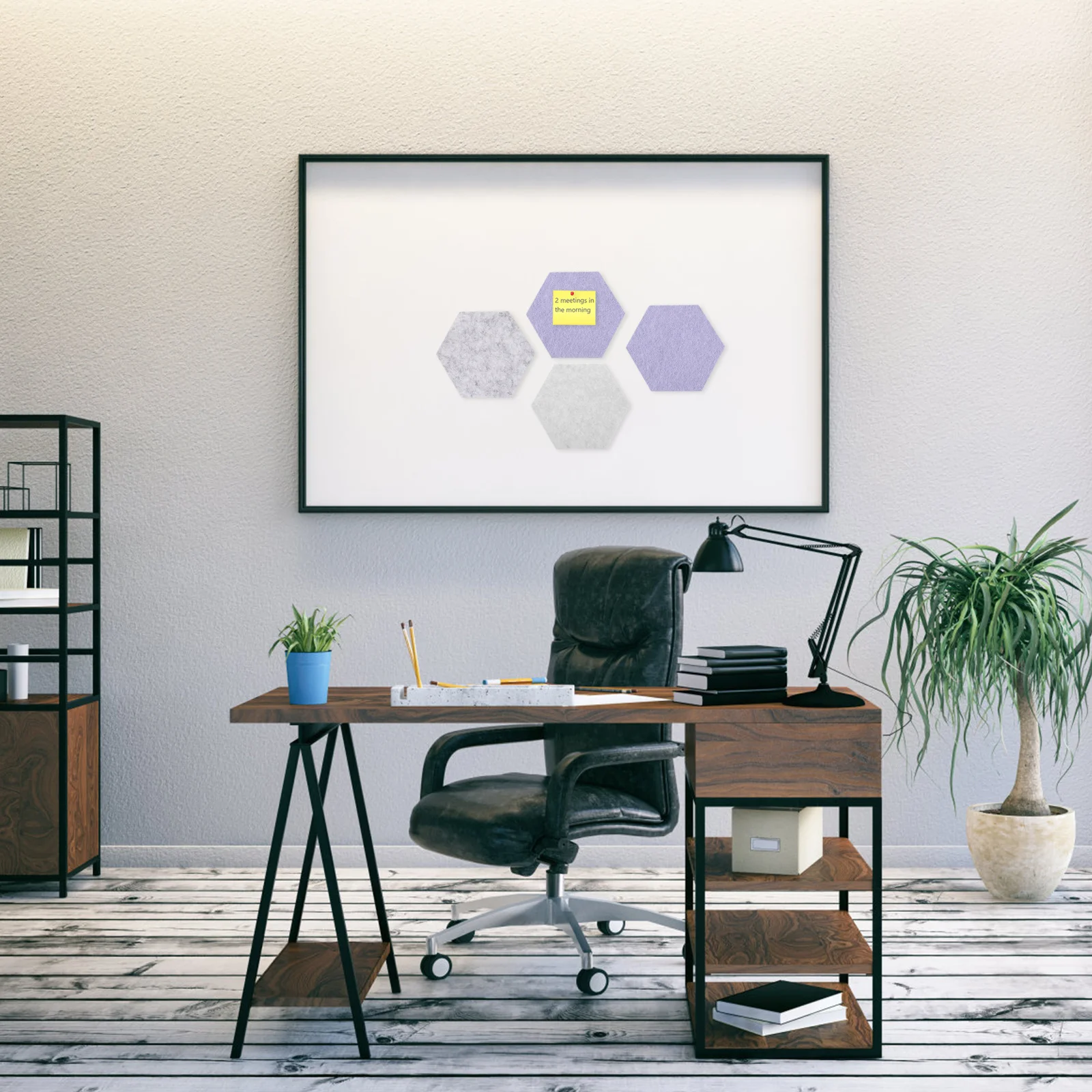 

6pcs Hexagon Notice Board Felt Material Decorative Message Board For Classroom Office Wall Soundproofing Mat Bulletin Tiles