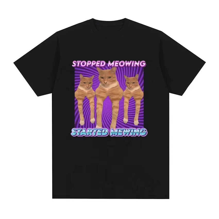 2026 New I Eat Cement Cursed Cat Funny Meme T Shirt for Women Fashion Casual Short Sleeve T Shirts Women T-sh