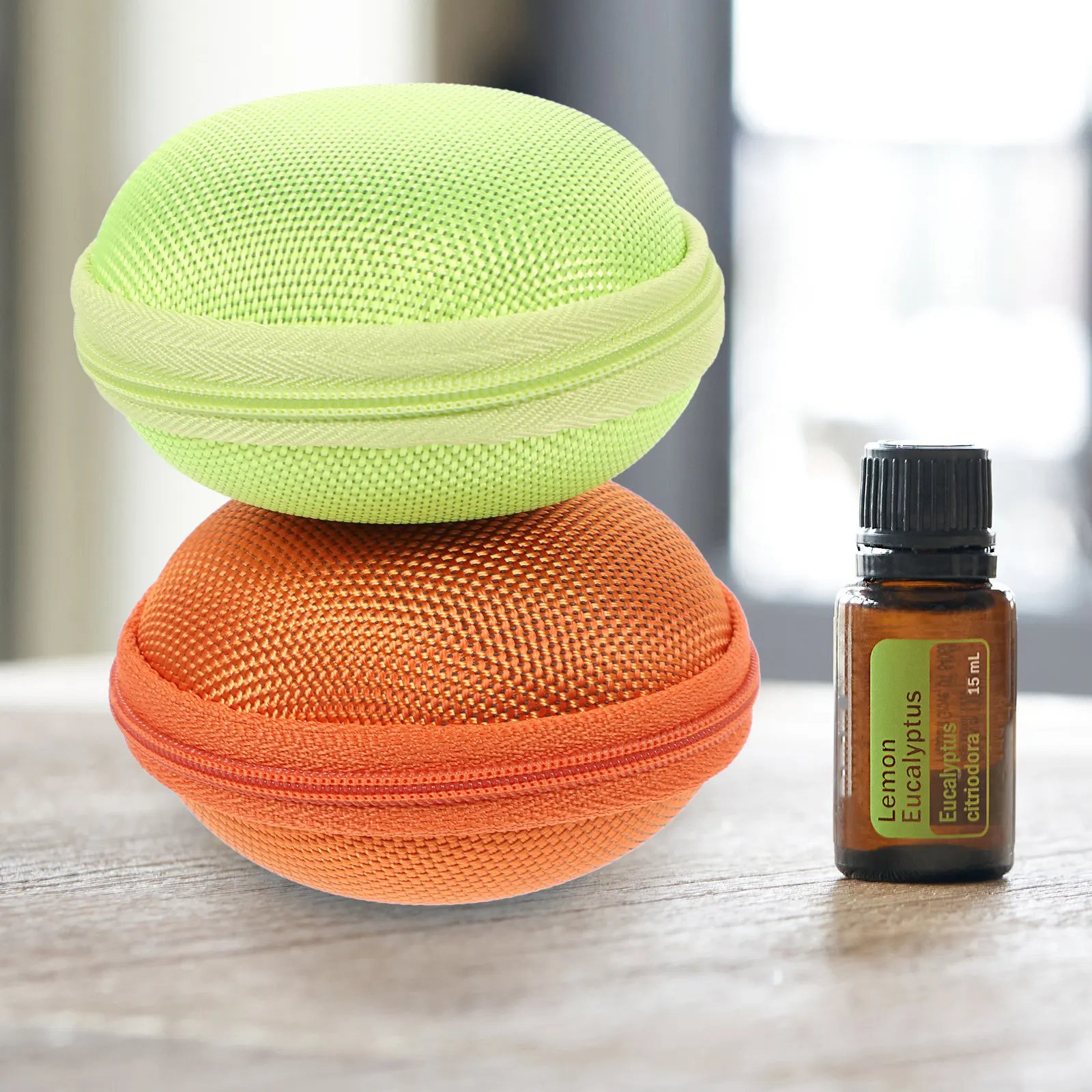 

2Pcs Essential Oil Carrier Bag Large Capacity Round Organizer Travel Portable Zippered Nail Polish Bottle Holder with Mesh