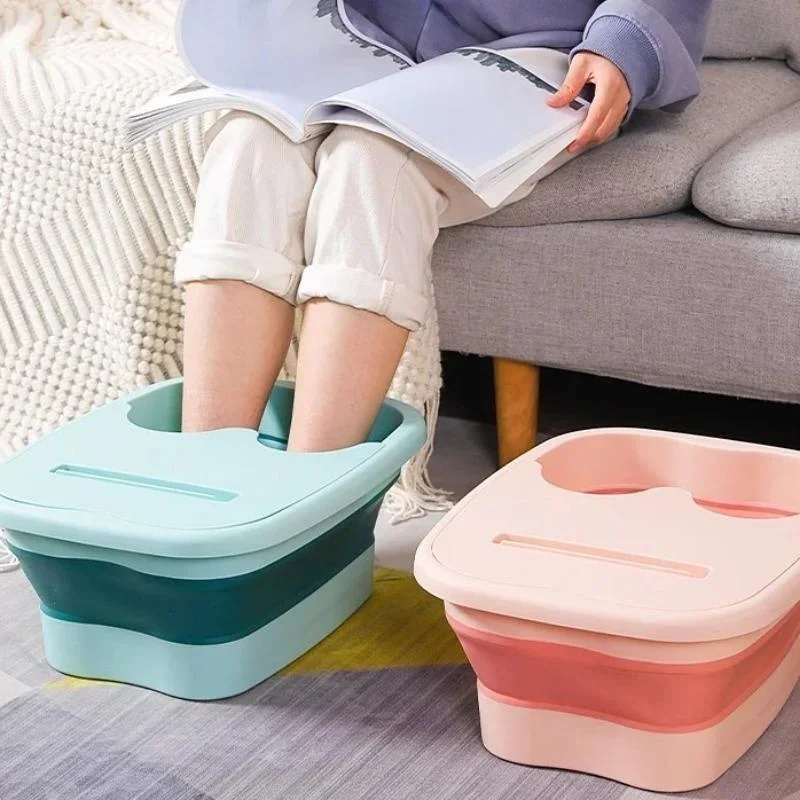 Customizable Foldable Footbath Massage Bucket Soaking Bucket Folding Basin Spa Foot