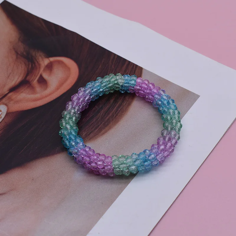 Gemengde kleur trendy glazen kralen armband elastische handgemaakte strandarmbanden voor vrouwen cadeau nieuwe haaraccessoire glazen kralen armband