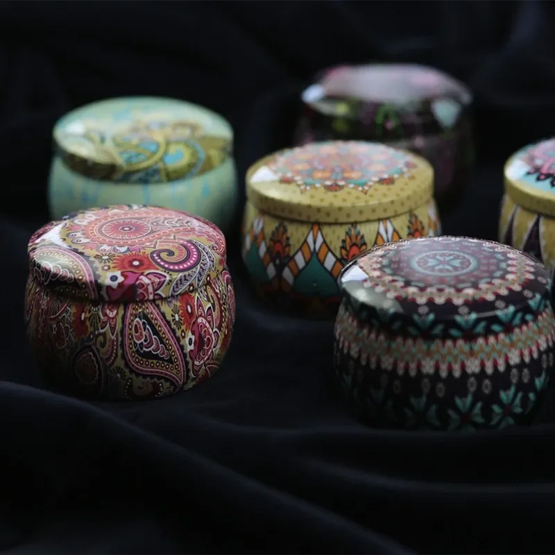 

Mini Tin Box for Gift Jewelry, Cookie, Candy, Tea Storage, Round Drum Tinplate, Drawer Organizer