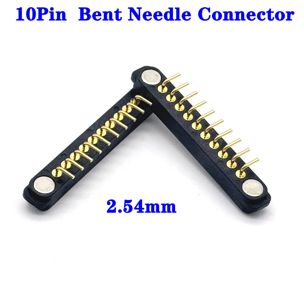 

1Pair Bent Needle DC 36V 1A Waterproof Magnetic Pogo Pin Connector 10Pin Pogopin Male FemaleConnector Spring DC Power Socket