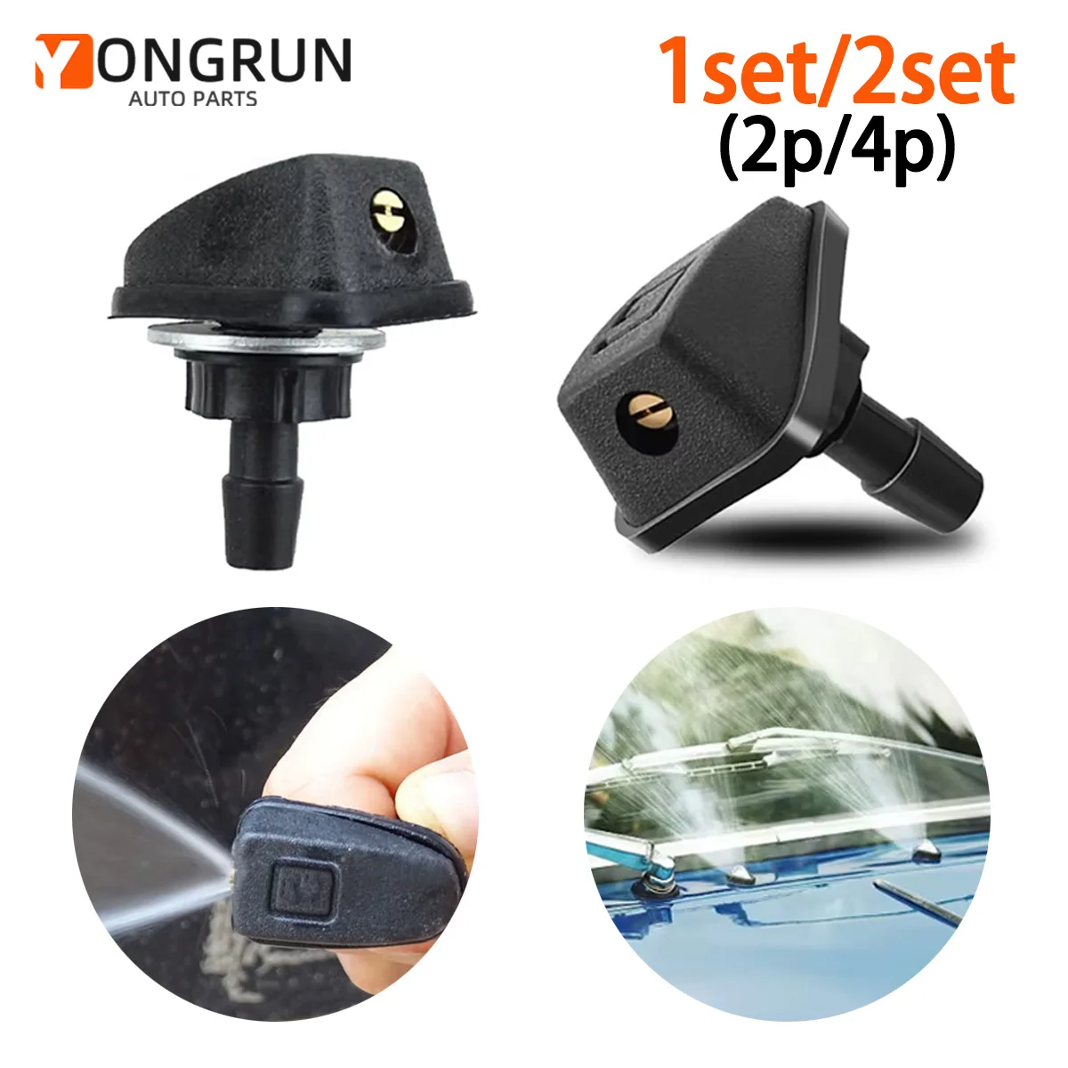 

Комплект сопел для стеклоочистителя YONGRUN (1/2 шт.) – Замена форсунок стеклоочистителя лобового стекла автомобиля, подходит для большинства автомобилей, автозапчасти