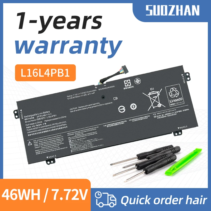 SUOZAHN L16C4PB1 Laptop Battery For Lenovo Yoga 720-13IKB 720- 13IKBR 720-15IKB 730-13IKB 730-13IWL L16L4PB1 L16M4PB1 7.72V 46Wh