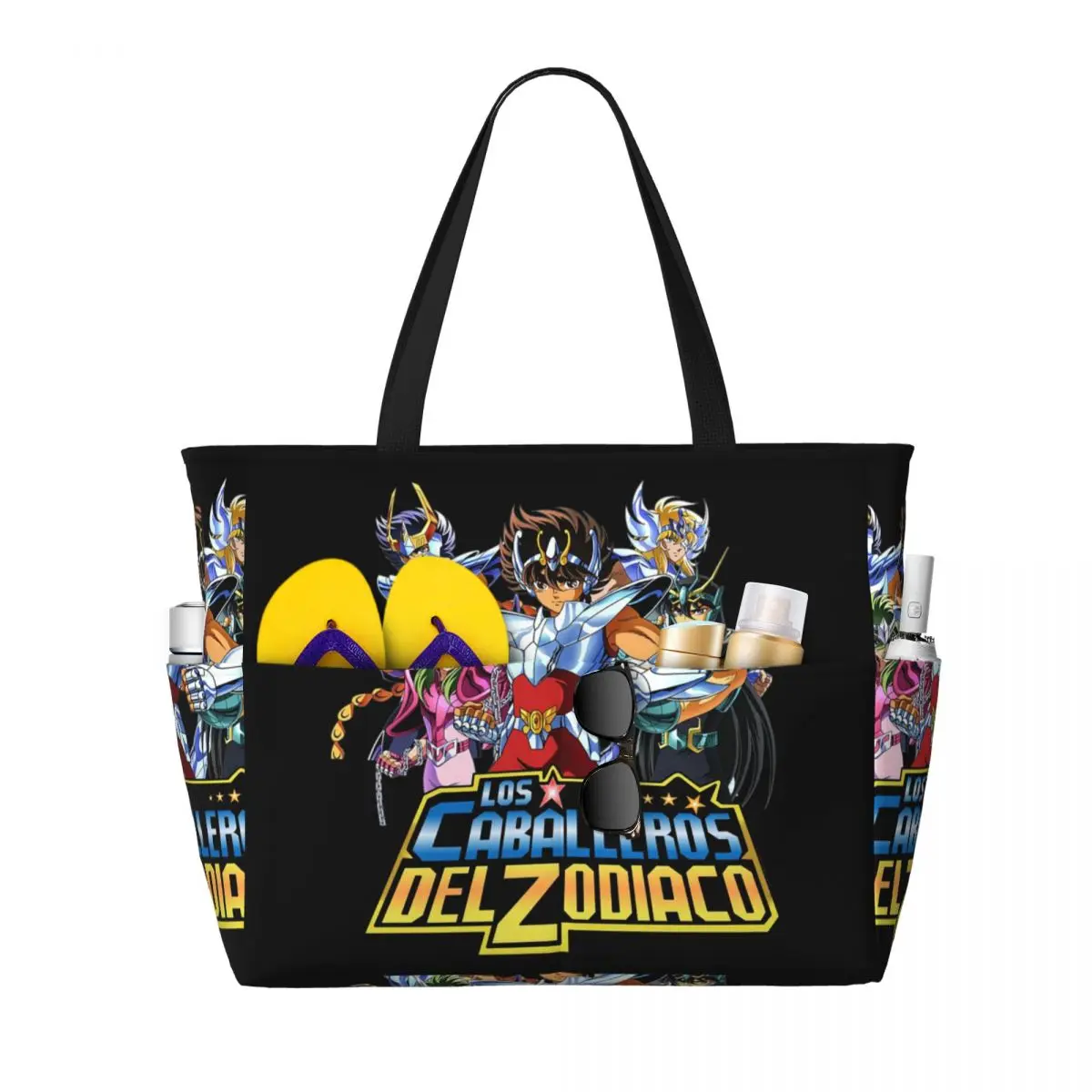 Knights Of The Zodiac Saint Seiya Beach Tote Bag Sport Gym Yoga Duffle Large Tote Bag Women Travel Bag Fitness bag