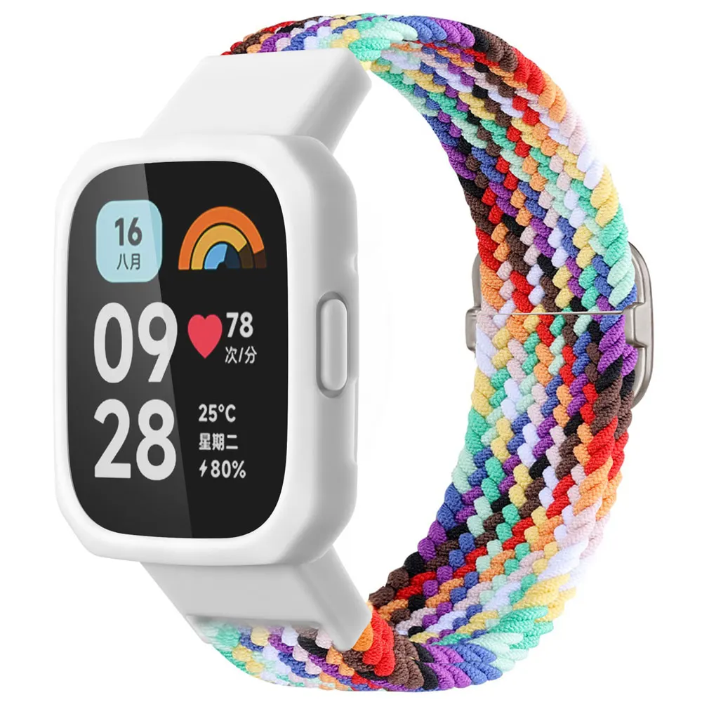 Pulseira de Nylon e Case para Relógio Redmi, Pulseira, Pulseira, Esporte, Pulseira, Mi Watch Lite, 2, 3, Substituição, Acessórios Inteligentes, 3,