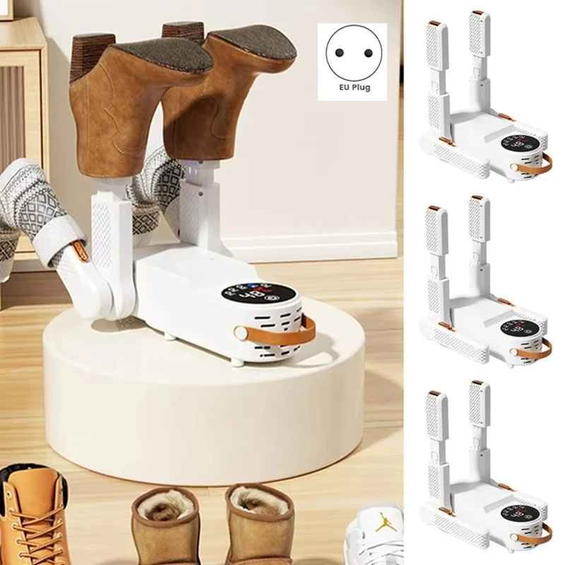 ABRU-Shoes Dryer Machine Retractable Boot & Gloves Dryer Intelligent Time Shoe Warmer Dry Rack For Work Boots EU Plug