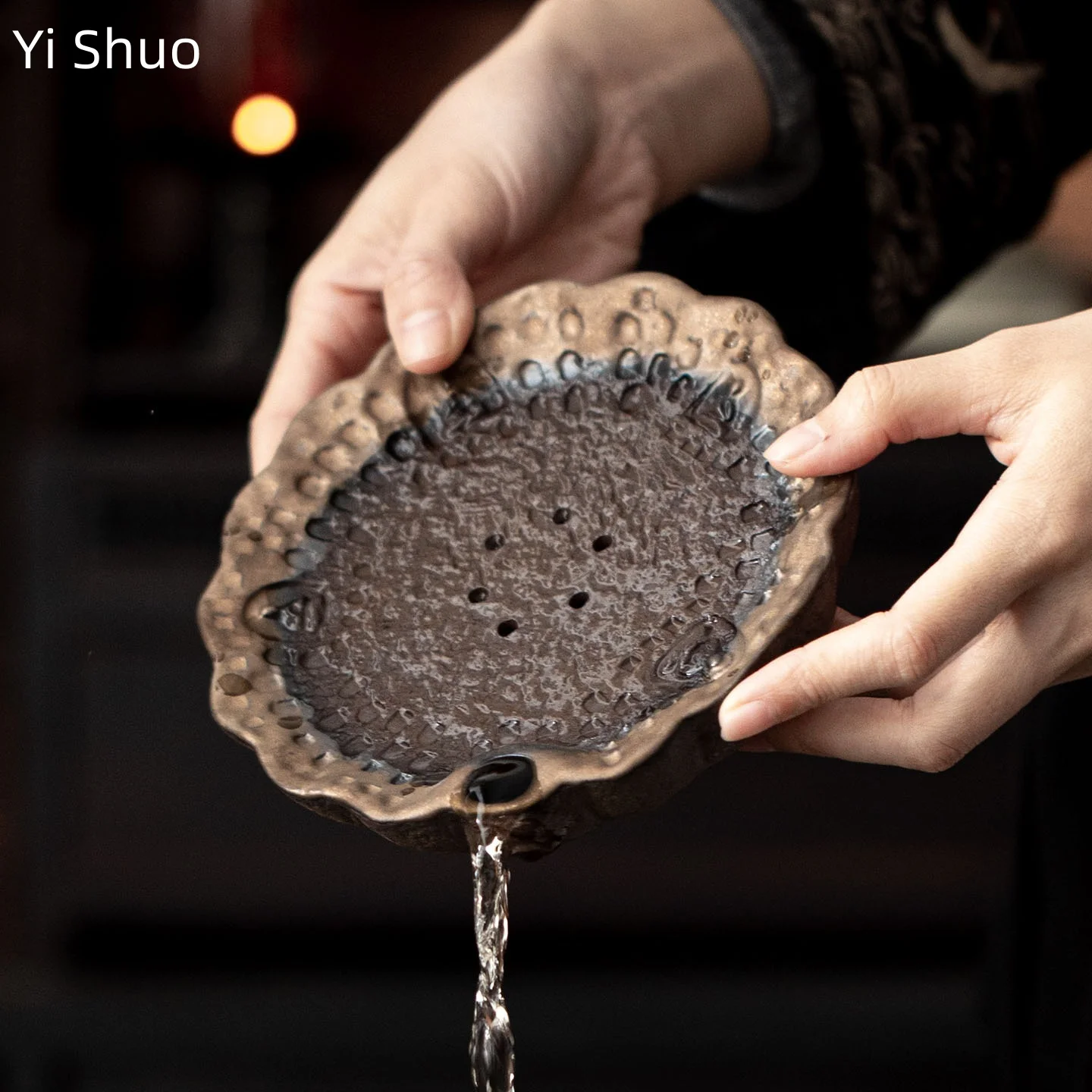 

Ancient Style Lotus Rhyme Dry Bubble Teapot Holder Water Storage Pot Holder Vintage Ceramic Teapot Base Tea Tray Tea Table