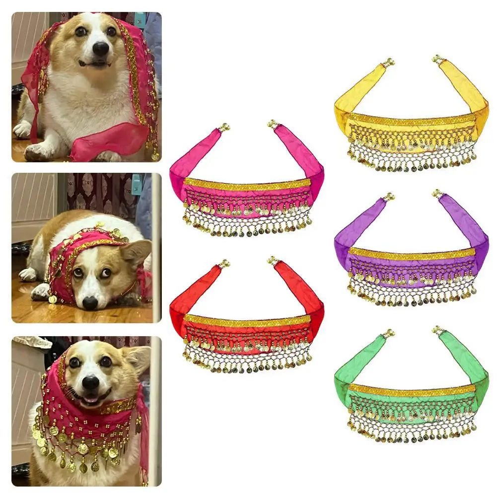 Corgi Belly Dance Hip Towel Decorative Belt Pet Dog Dance Skirt Shake Hip Dance Sequin Waist Chain Clothes Pet Accessories