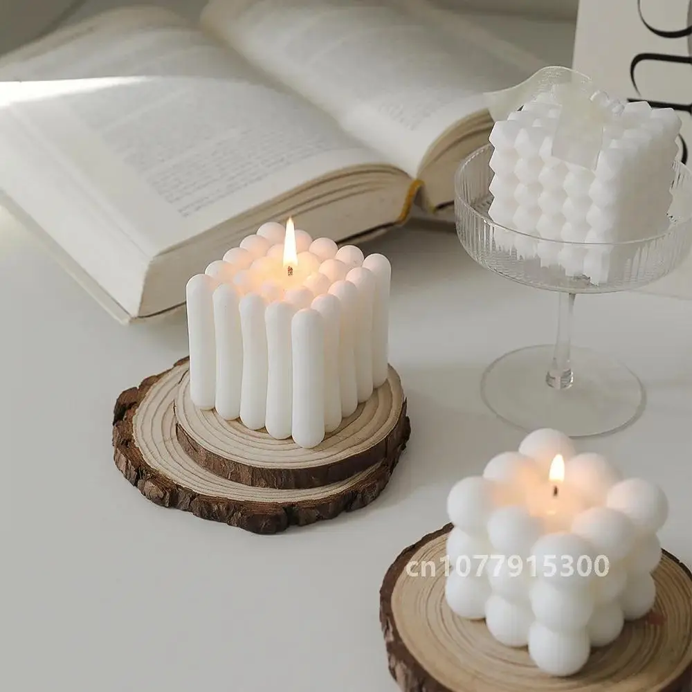 Rubik's Cube Scented Aromatic Candles Soy Wax Candles White English Pear & Freesia Aromatherapy Candle Wedding Home Decoration