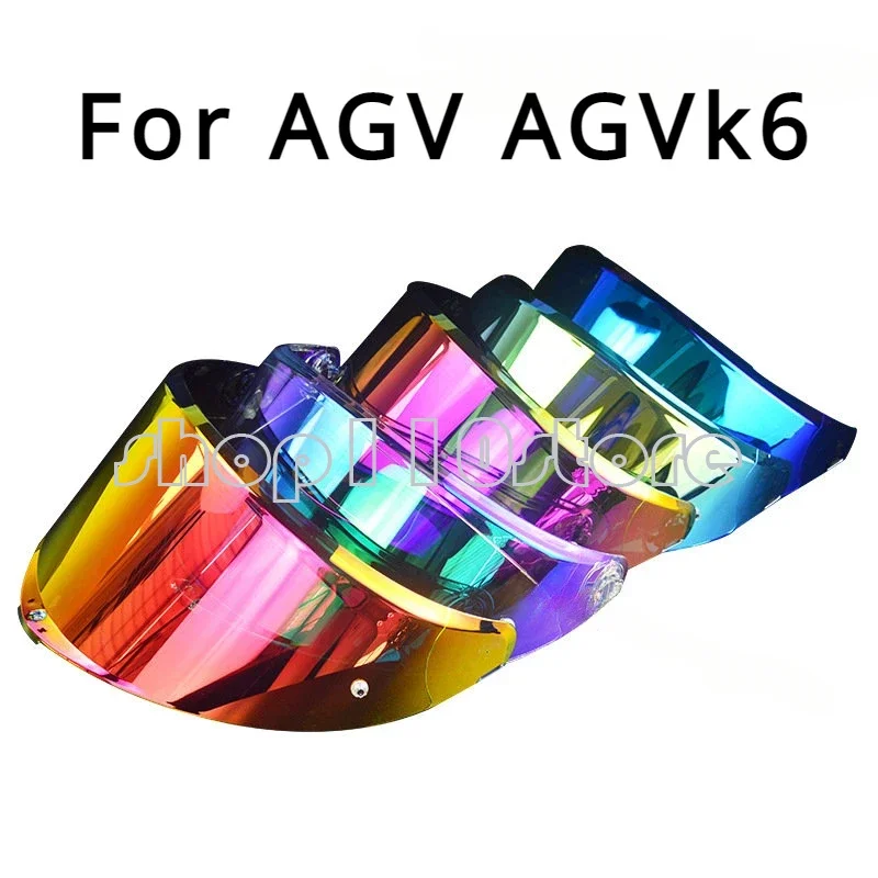 Visors For AGV k6 Lens Helmets  Mirror Surface Anti Fog Sticker Electroplated Lenses K6 Discoloration Full Helmet Accessories