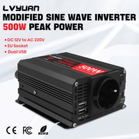 500W Car Inverter LVYUAN DC12V AC220V Power Converter Portable Laptop/phone Outdoor Charging Adapter
