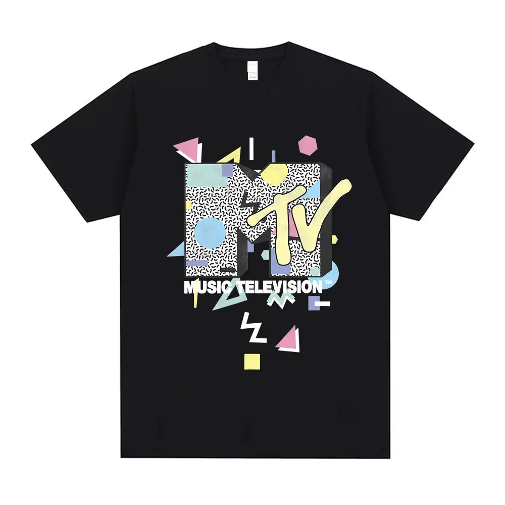 

MTV Music Television Retro 90's Shape Graphic Tshirt Men Women Casual Loose Oversized T-shirts Unisex Y2k Art Aesthetic T Shirts