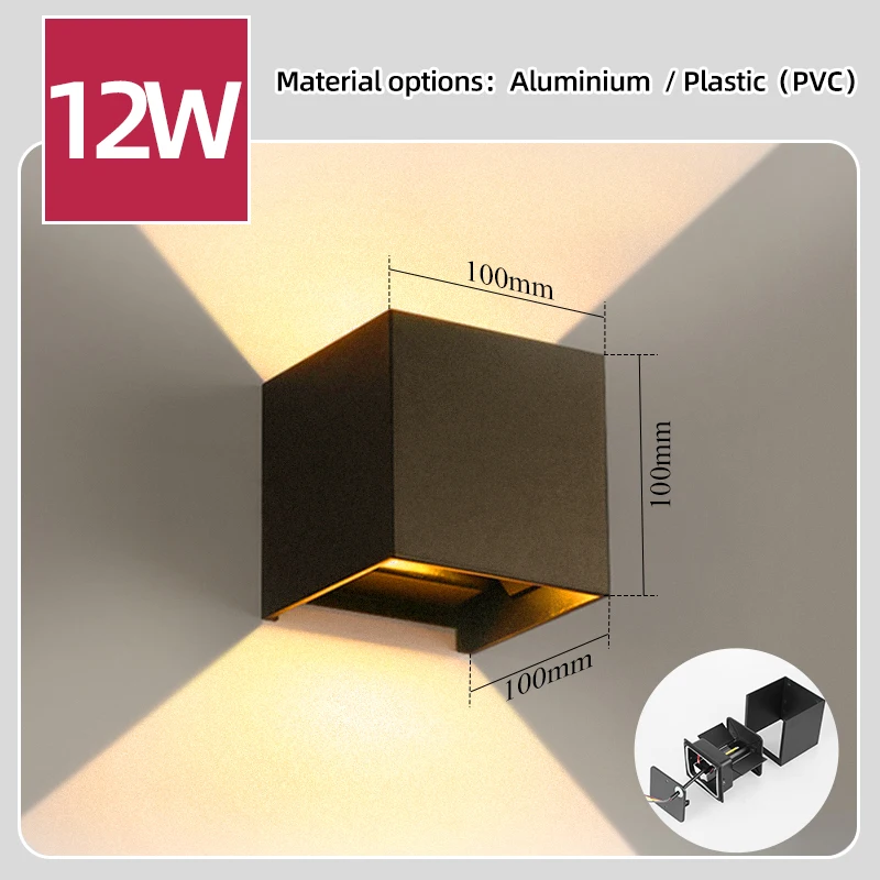 Wandlamp Waterdicht Exterieur Aluminium Tuin Straat Buiten Led Binnenplaats Lamp Glans Veranda Huishoudelijke Apparaten Gevel Lamp