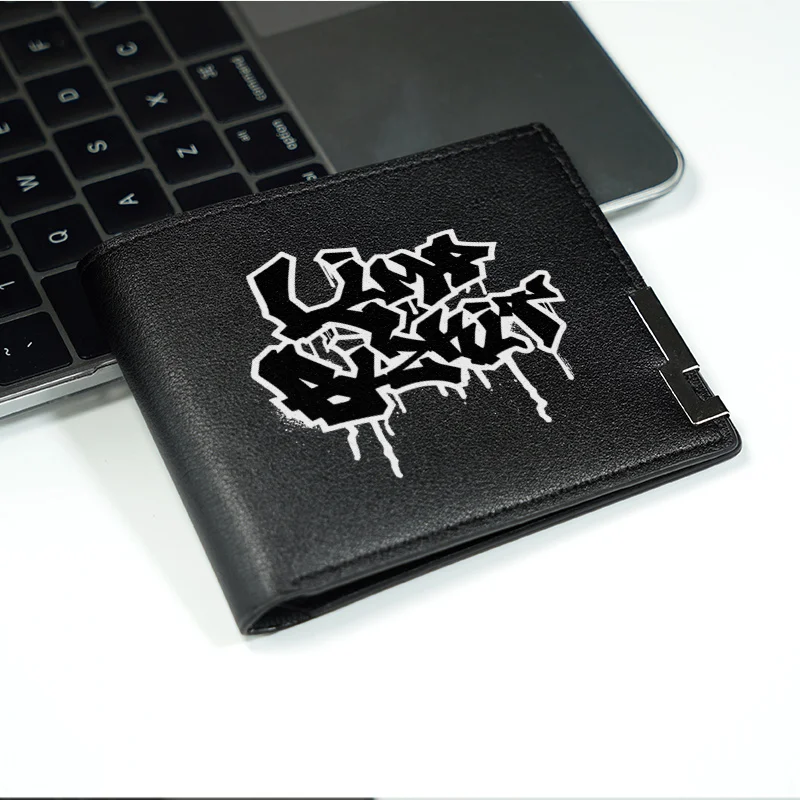 LIVE FAST GRAFFITI LOGO Cartera delgada para hombre PU LEATHER LIGHTWEIGHT DURABLE ACCESORIO DE MODA DE BUSINESS PARA uso diario