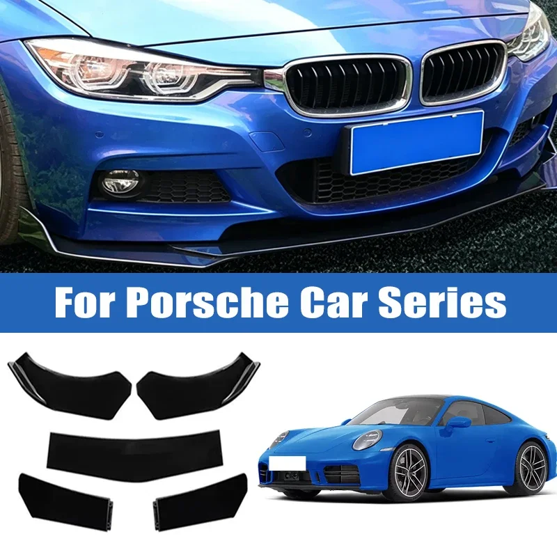 

5Pcs Car Front Bumper Separator Bumper Lip Body Kit Duck Lip Separator For Porsche Cayenne Macan 718 911 Panamera Taycan Boxster