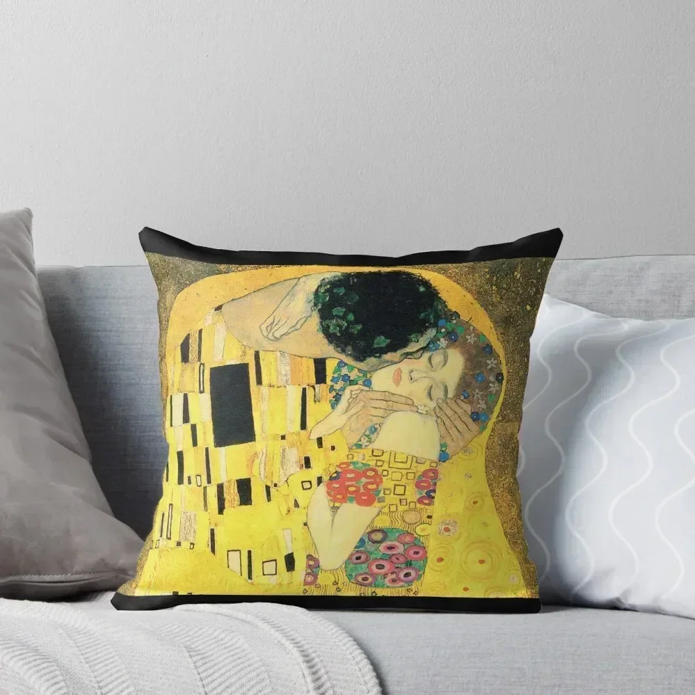 

The Kiss Closeup - Gustav Klimt Throw Pillow Sofas Covers Sofa Pillow Cover Couch Cushions Luxury Pillow Case