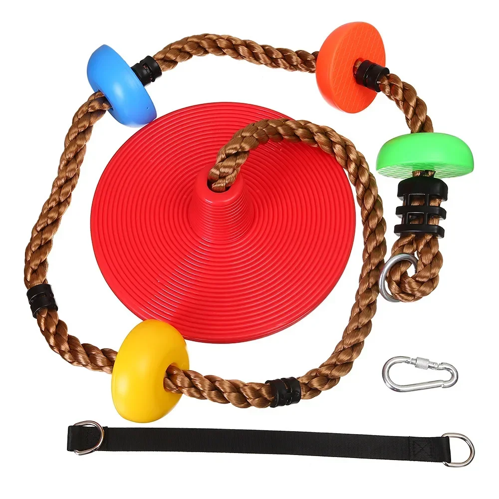 Tree Climbing Rope and Kids Disc Swing Seat Set Outdoor Backyard Playground Accessories