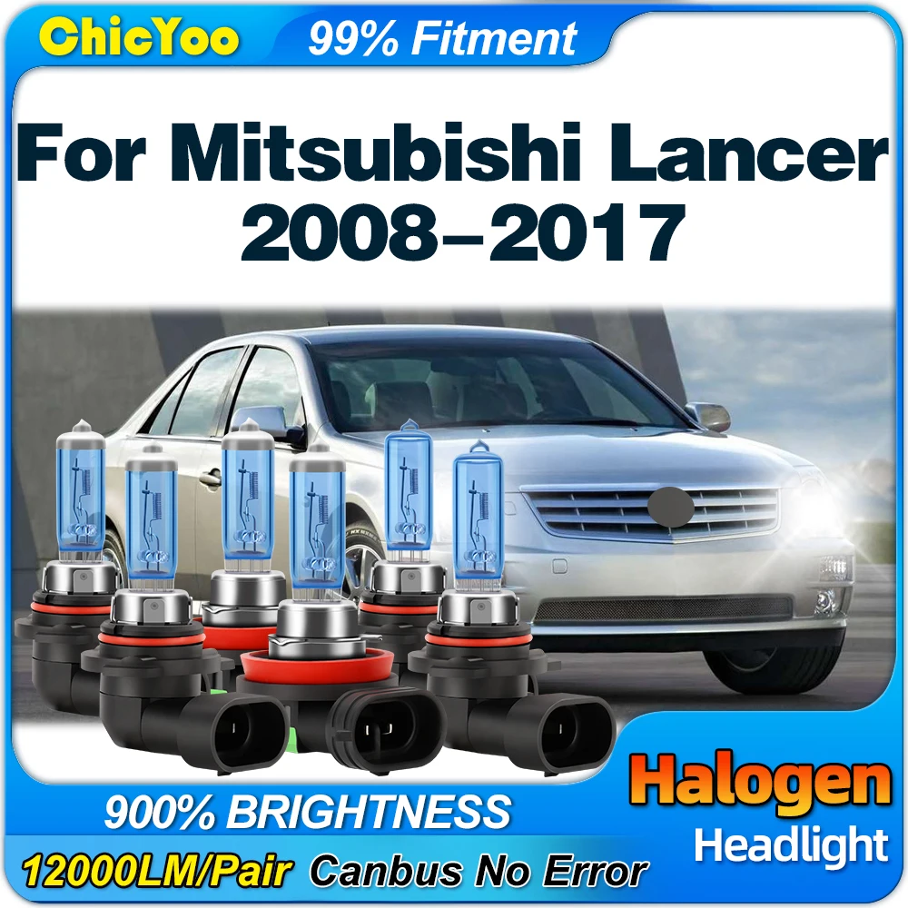 100W Car Halogen Headlight Bulb 6000K High Low Beam Auto Fog Light 12V For Mitsubishi Lancer 2008-2012 2013 2014 2015 2016 2017