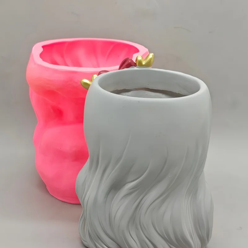 2026 Silicone Mold for Cement Flower Pot | Girl Holding Star Succulent Planter | DIY Resin & Concrete Vase Craft Tool - view 4