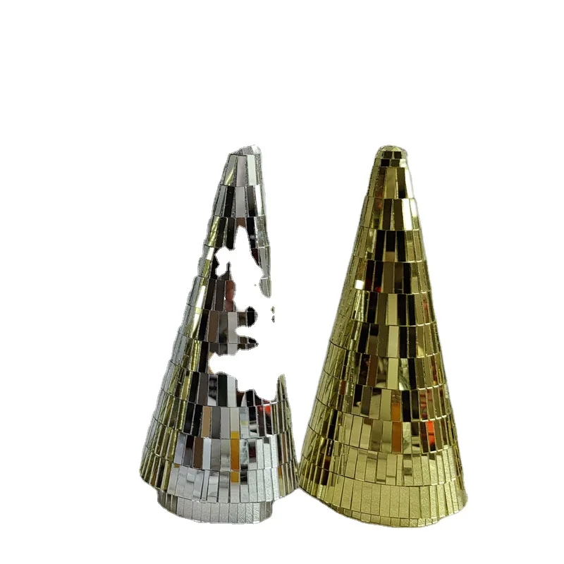 Indoor Christmas tree decorations factory-made disco mirror tree displays are packaged in boxes