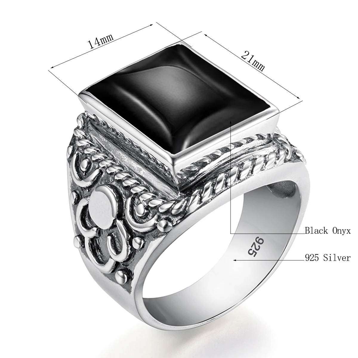 Echt 925 Sterling Silber Schwere Signet Ringe Männer der Massiven Amethyst 12*16mm Stein Party Männlichen Vintage Schmuck geschenk Für Mann Top
